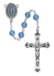 7mm Blue Crystal Bead Rosary