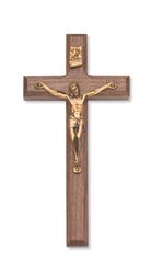 8" Walnut Beveled Crucifix