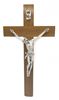 8" Walnut Wall Cross with Silver Corpus wall crucifix, wall cross, wedding gift, first communion gift, confirmation gift, sacramental gift, new home gift, church cross, school cross