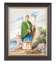 St. Patrick Framed Print, 8"x10" Walnut Wood Frame 