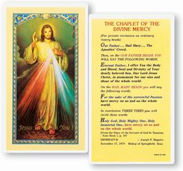 Divine Mercy Laminated Holy Card