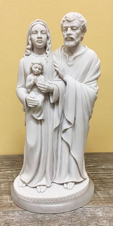 9.5" Alabaster Resin Holy Family Statue