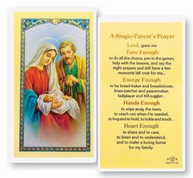 A Single Parents Prayer Laminated Holy Card