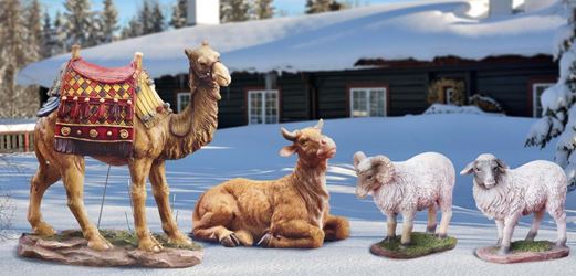 Additional Animal Set for Real Life Nativity Yard Stake Set (includes Camel, Ox, Ram and Ewe)