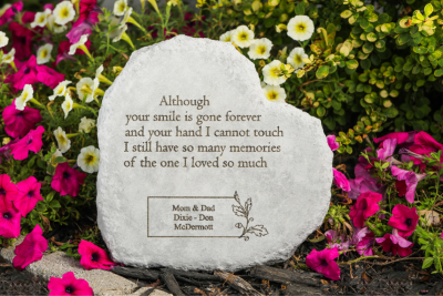 Although Your Smile Is Gone Personalized Memorial Garden Stone