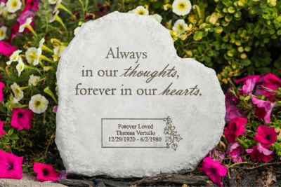 Always in Our Thoughts Personalized Memorial Garden Stone