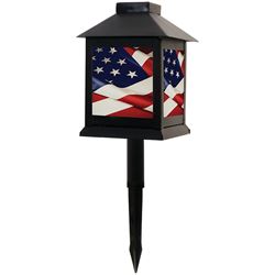 American Flag LED Lantern Garden Stake