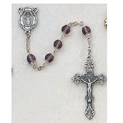 Amethyst Capped Glass Rosary