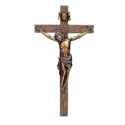Antique Goldtone 13.25" Resin Wall Crucifix