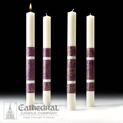Artisan Wax Advent Candle Set-4 Purple
