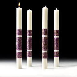 Artisan Wax Advent Candle Set-4 Purple