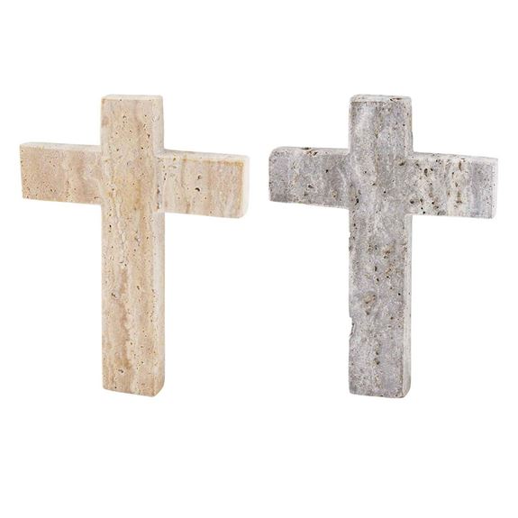 Assorted Travertine Crosses, Sold Each
