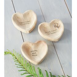 Assorted Wood Heart Trinket Trays, Sold Each