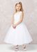 Ava White First Communion Dress Illusion Lace Top, Tulle Skirt