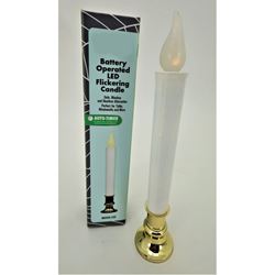Battery Operated Candle on Brass Base with Automatic Timer