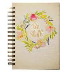 Be Still Watercolor Wreath Hardcover Large Wirebound Journal - Psalm 46:10