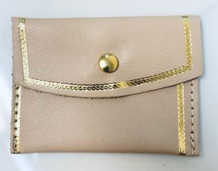 Beige Leather Snap Rosary Case from Italy