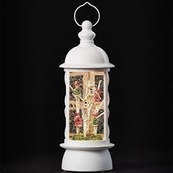 Bird Houses with Cardinals 12.25" LED Swirling Glitterdome Lantern
