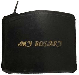 Black Leather My Rosary Zipper Case
