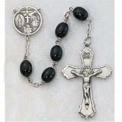 Black Rosary with Pewter Center