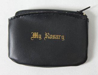 Black Vinyl Zippered My Rosary Case