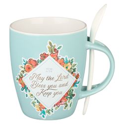 Bless You and Keep You Ceramic Mug and Spoon