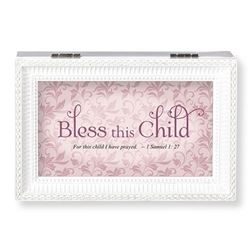 Bless this Child Pink/White Music Box