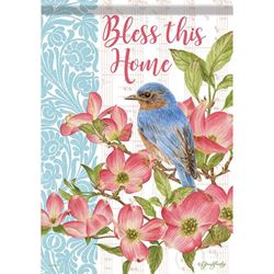 Bless this Home Bluebird Garden Flag