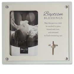 Blue Baptism Blessings Frame w/Easel & Hanger, Boxed