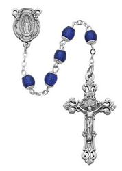 Blue Capped Glass Rosary