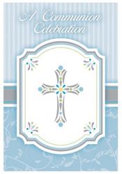 Blue Cross First Communion Invitations