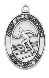 Boys Pewter Track Medal On A 24" Stainless Chain