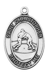 Boys Sterling Wrestling Medal With 24" Chain