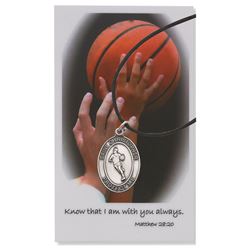 Boys Basketball Pendant and Prayer Card Set
