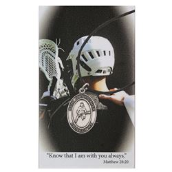 Boys Lacrosse LAX Pendant and Prayer Card Set