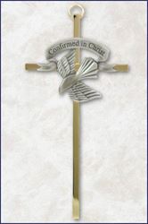 Brass and Pewter Confirmation Wall Cross