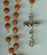 Brown Cocoa Bead Rosary