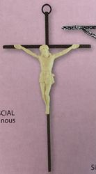 Brown and Tan 10" Hammered Wall Crucifix
