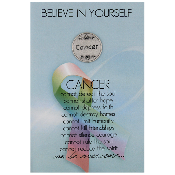 Cancer Encouragement Greeting Card with Removable Pocket Token