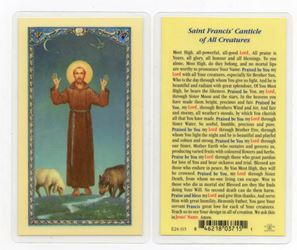 Canticle Of St. Francis Laminated Holy Card