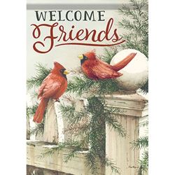 Welcome Friends Cardinals and Pine Garden Flag