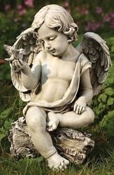 Cherub with Dove Statue