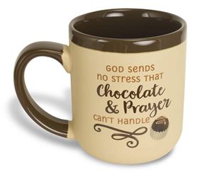 ?God sends no stress that chocolate and prayer cant handle Mug