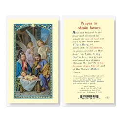 Prayer to Obtain Favors Christmas Holy Card