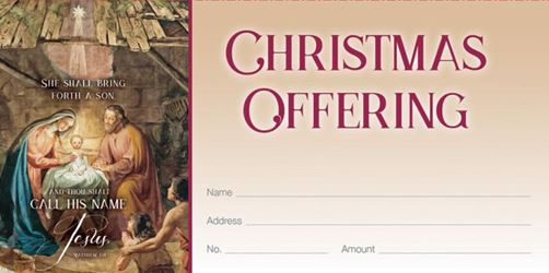 Christmas - Old Master - Nativity - She shall bring forth a son - Matthew 1:21 - Pkg 100 - Offering Envelope