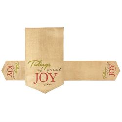 CHRISTMAS TABLE RUNNER ?TIDINGS OF GREAT JOY, Cotton Canvas - 12 inches by 72 inches - Wipe with Dry Cloth