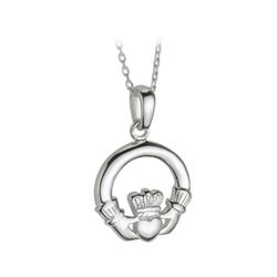 Claddagh Sterling Silver Pendant on 18" Chain