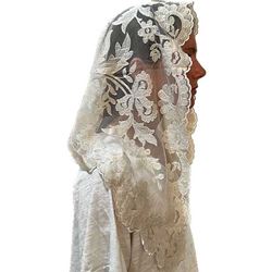 Clare Ivory Lace Chapel Veil from Spain