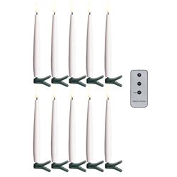 Clip On 6" Lighted Candles with Remote, Box of 10