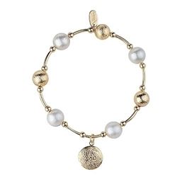 Cotton Pearl 7" Prayer Locket Bracelet w/ 7 Beads